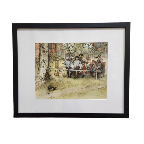 Carl Larsson: Breakfast Under the Big Birch - Framed Print