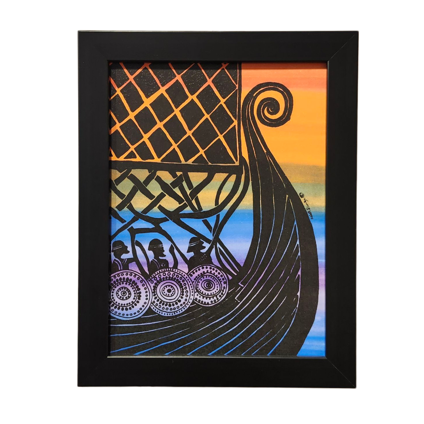 Heidi Lange: "Viking Ship" Leif Eriksson - Framed Print