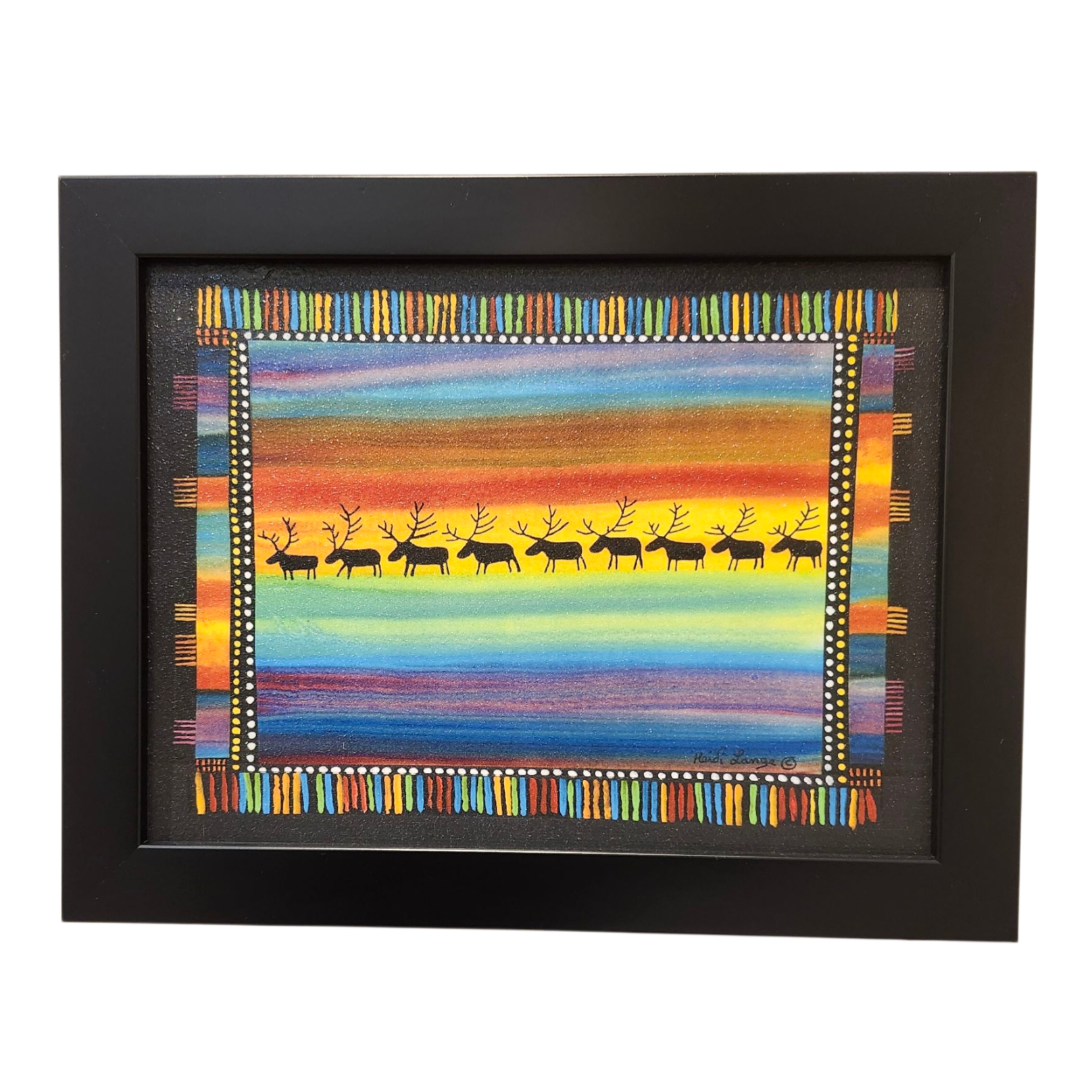 Heidi Lange: "Sami Reindeer" - Framed Print