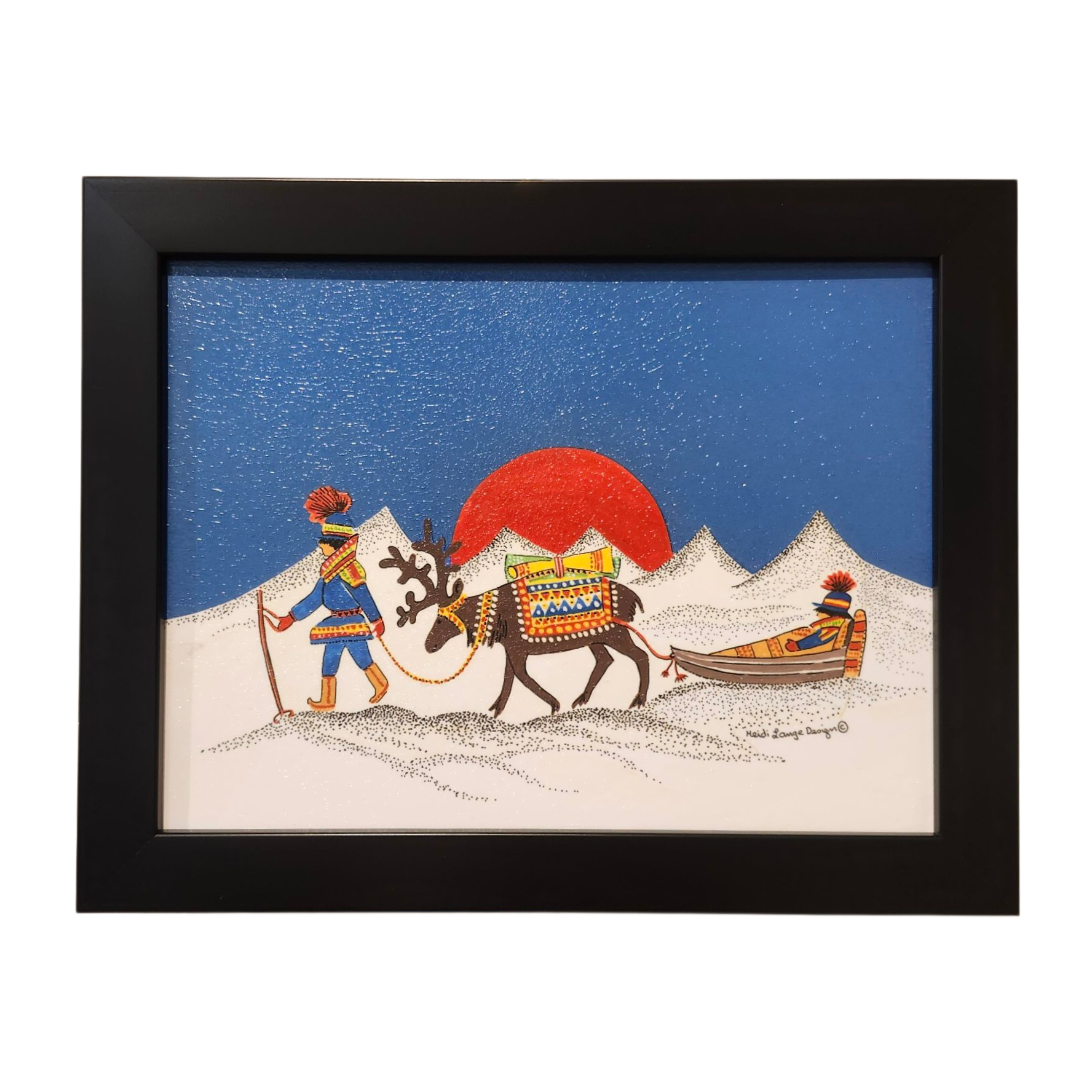 Heidi Lange: Sami w/ Sled - Framed Print