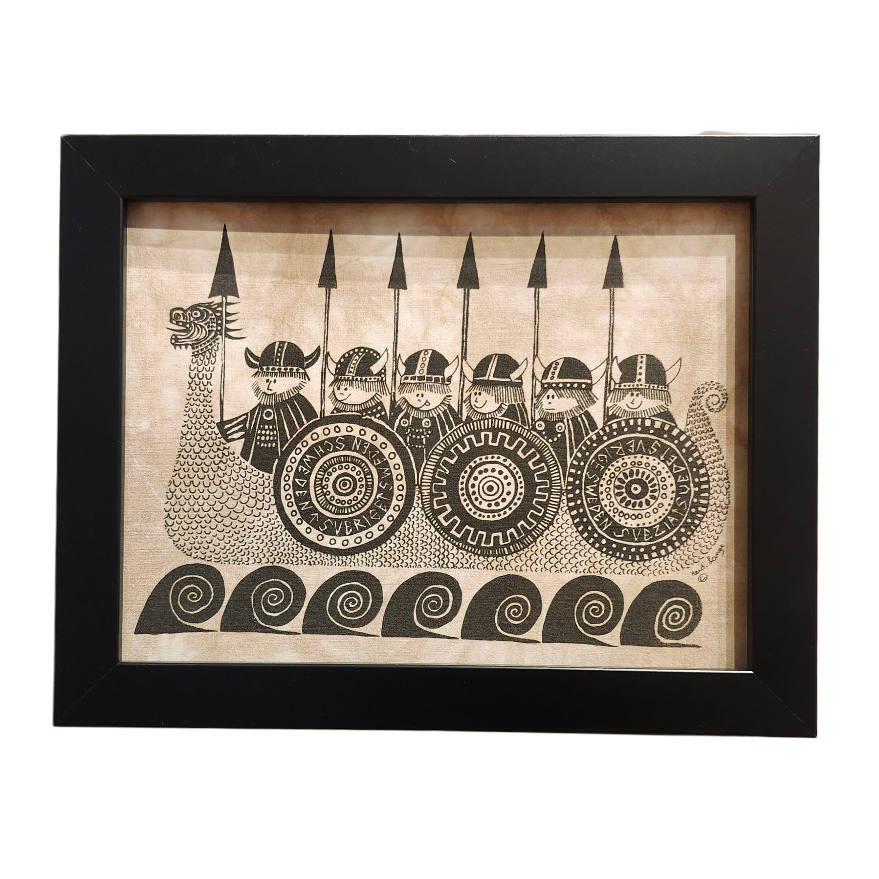Heidi Lange: Happy Vikings - Framed Silkscreen