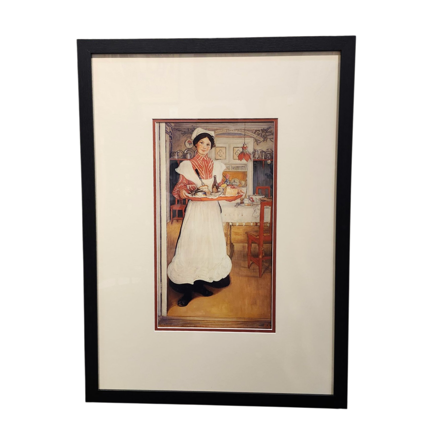 Carl Larsson: Martina Carrying Breakfast on a Tray - Framed Print