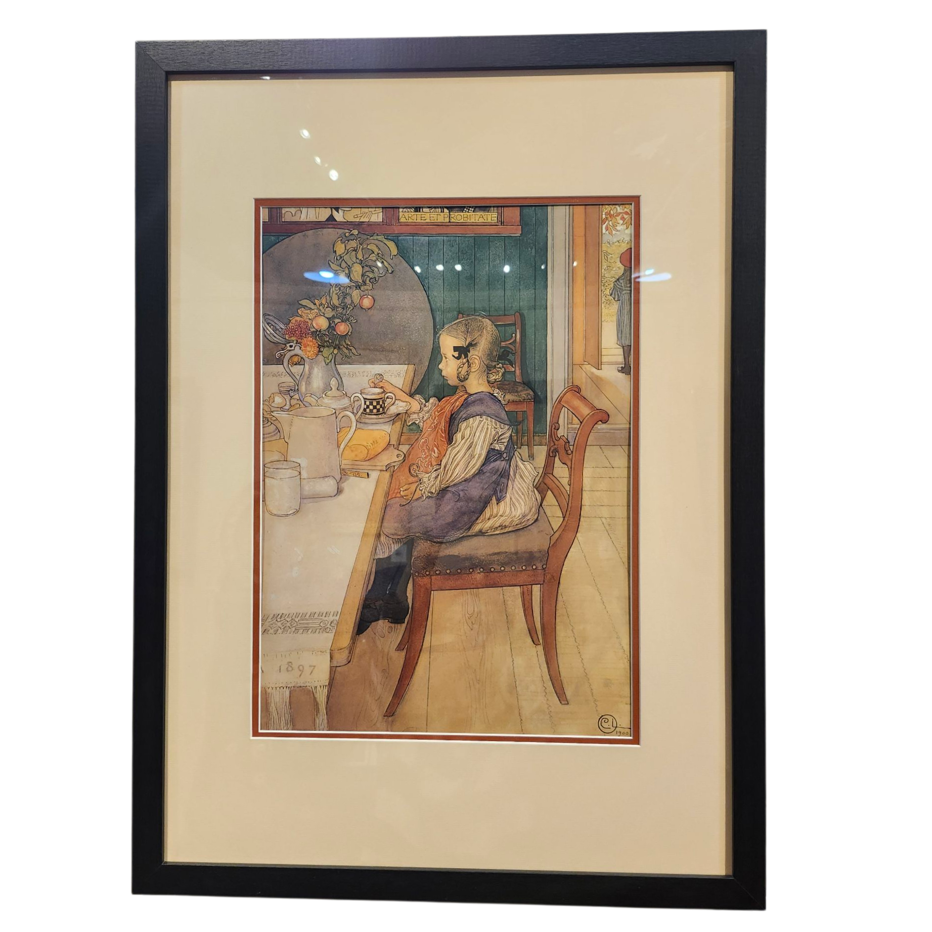 Carl Larsson: A Late Risers Miserable Breakfast - Framed Print