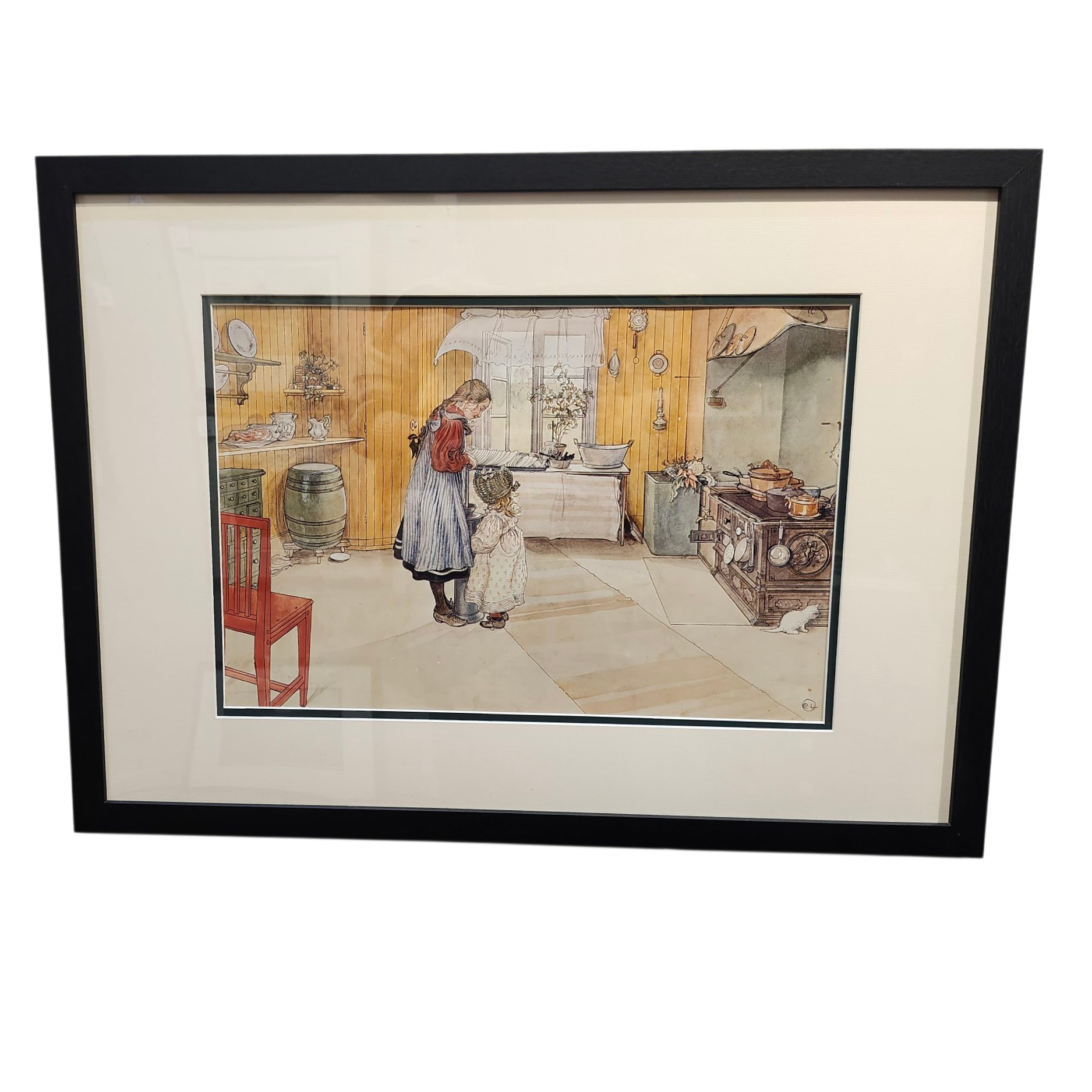 Carl Larsson: The Kitchen from "A Home" Series - Framed Print