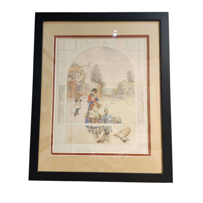 Carl Larsson: Family Seen Through a Window - Framed Print