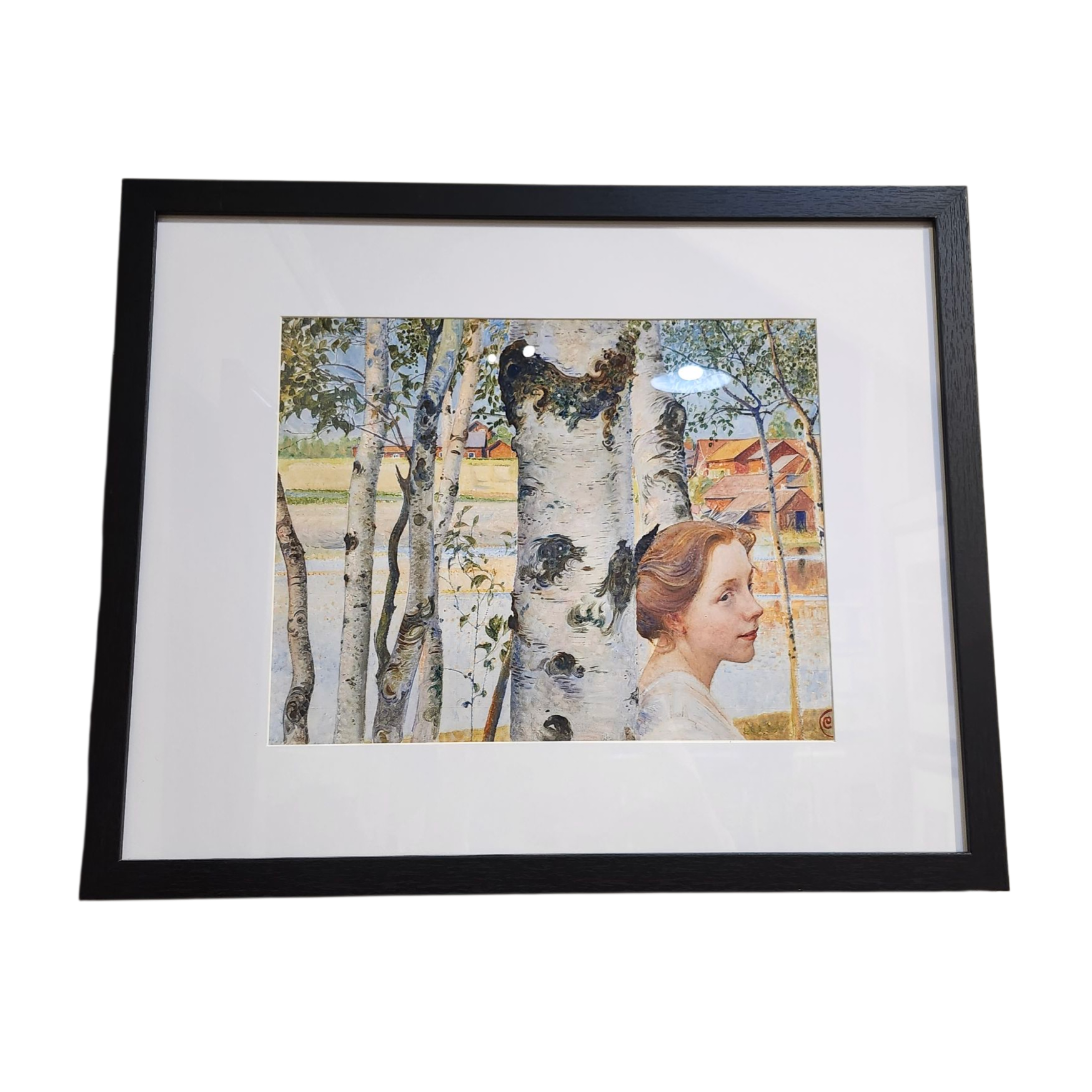 Carl Larsson: Lisbeth at the Birch Grove - Framed Print
