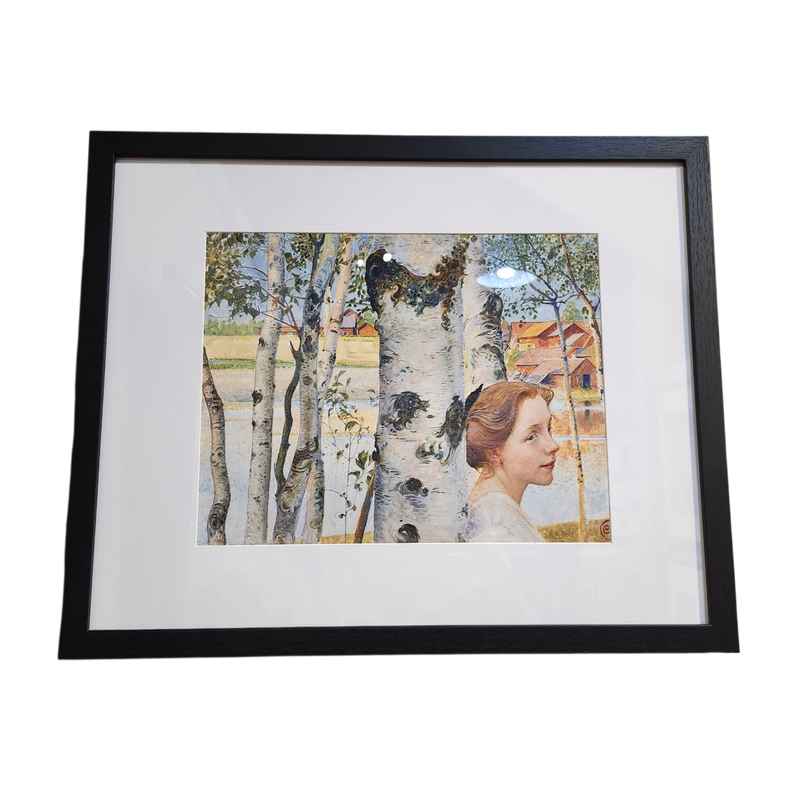 Carl Larsson: Lisbeth at the Birch Grove - Framed Print