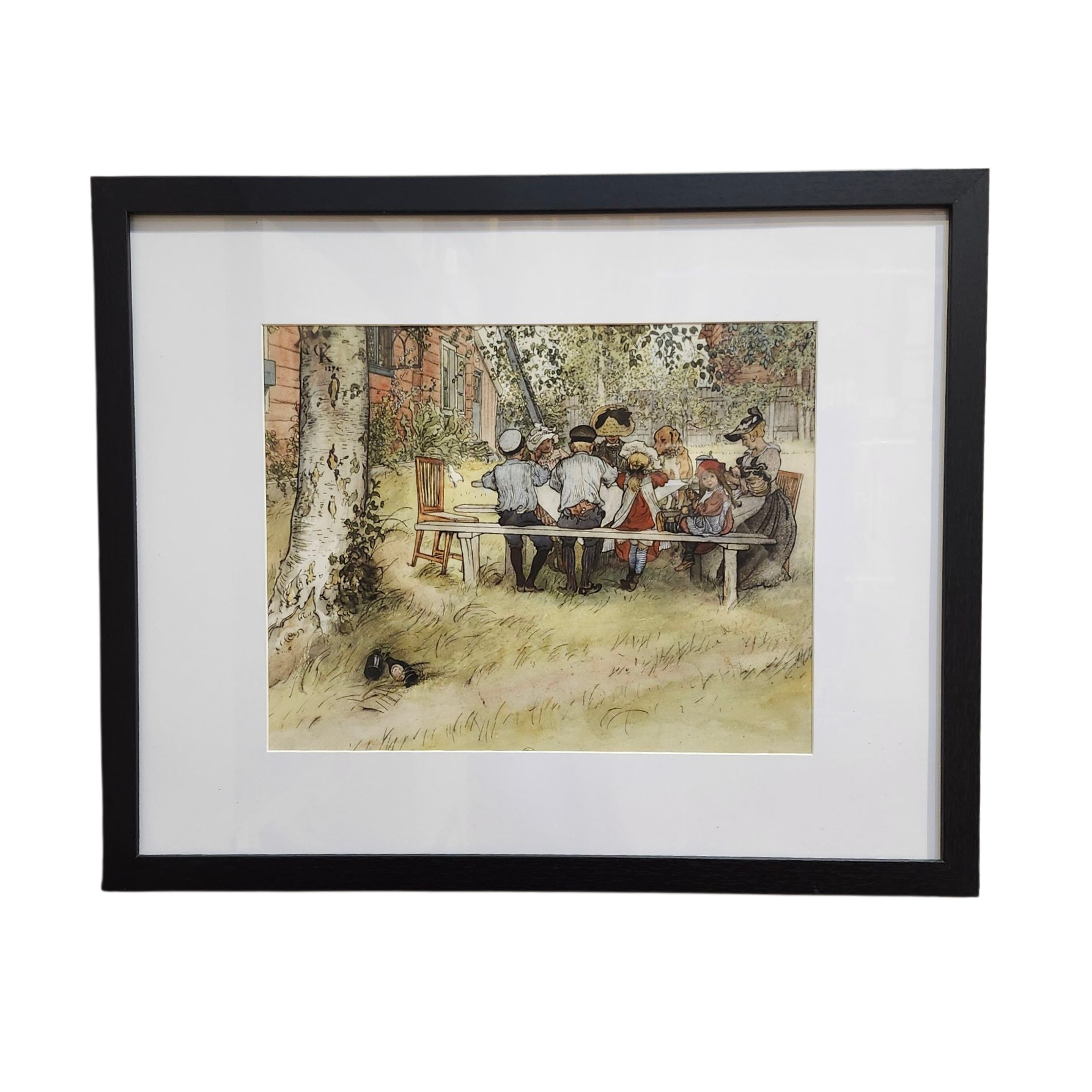 Carl Larsson: Breakfast Under the Big Birch - Framed Print