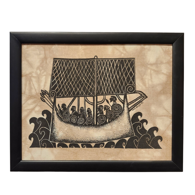 Heidi Lange: "Viking Ship" - Framed Silkscreen