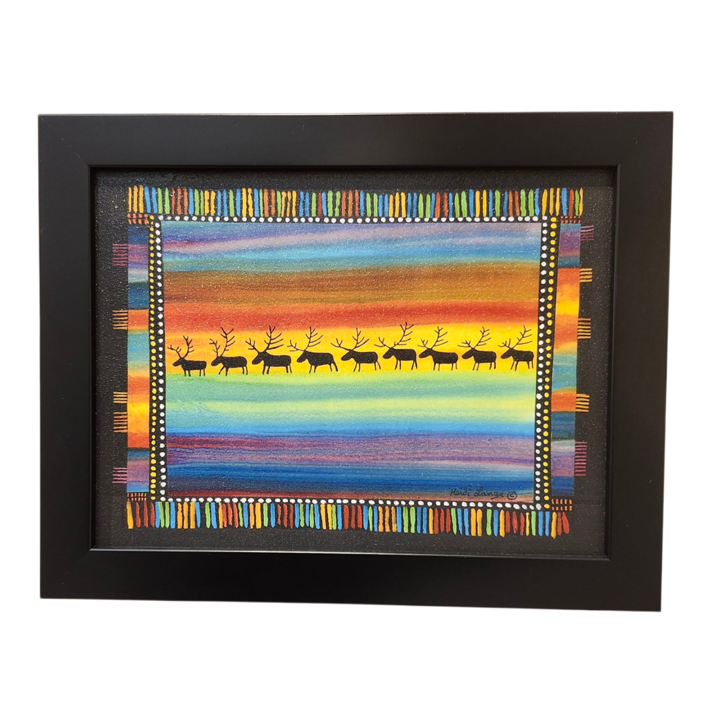 Heidi Lange: "Sami Reindeer" - Framed Print