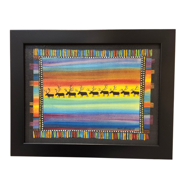 Heidi Lange: "Sami Reindeer" - Framed Print
