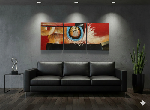 Abstract: Centered Chaos Hand-Painted Original Canvas Art (Set of 3) (Copy)