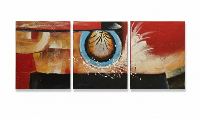 Abstract: Centered Chaos Hand-Painted Original Canvas Art (Set of 3) (Copy)