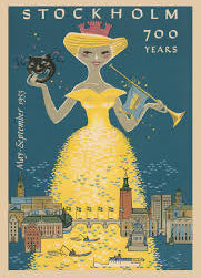 Poster: Scandinavian Travel Poster Stockholm 700 Years - Come to Sweden (50 x 70 cm)